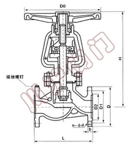 氧氣專用截止閥 結構圖